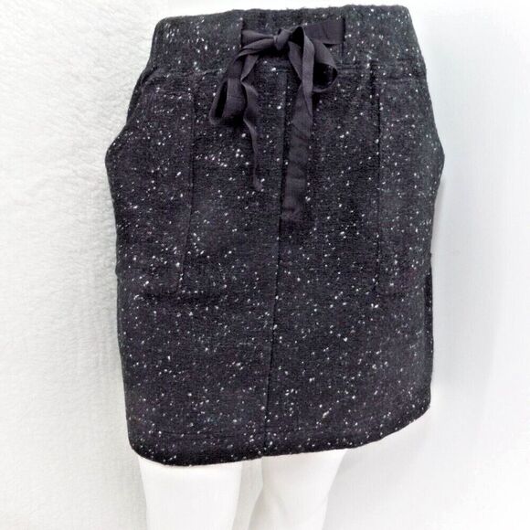 LOFT BLACK SPECKED KNIT LOUNGE CASUAL EFFORTLESS SWEATER MINI SKIRT SIZE: L NEW - Picture 2 of 7